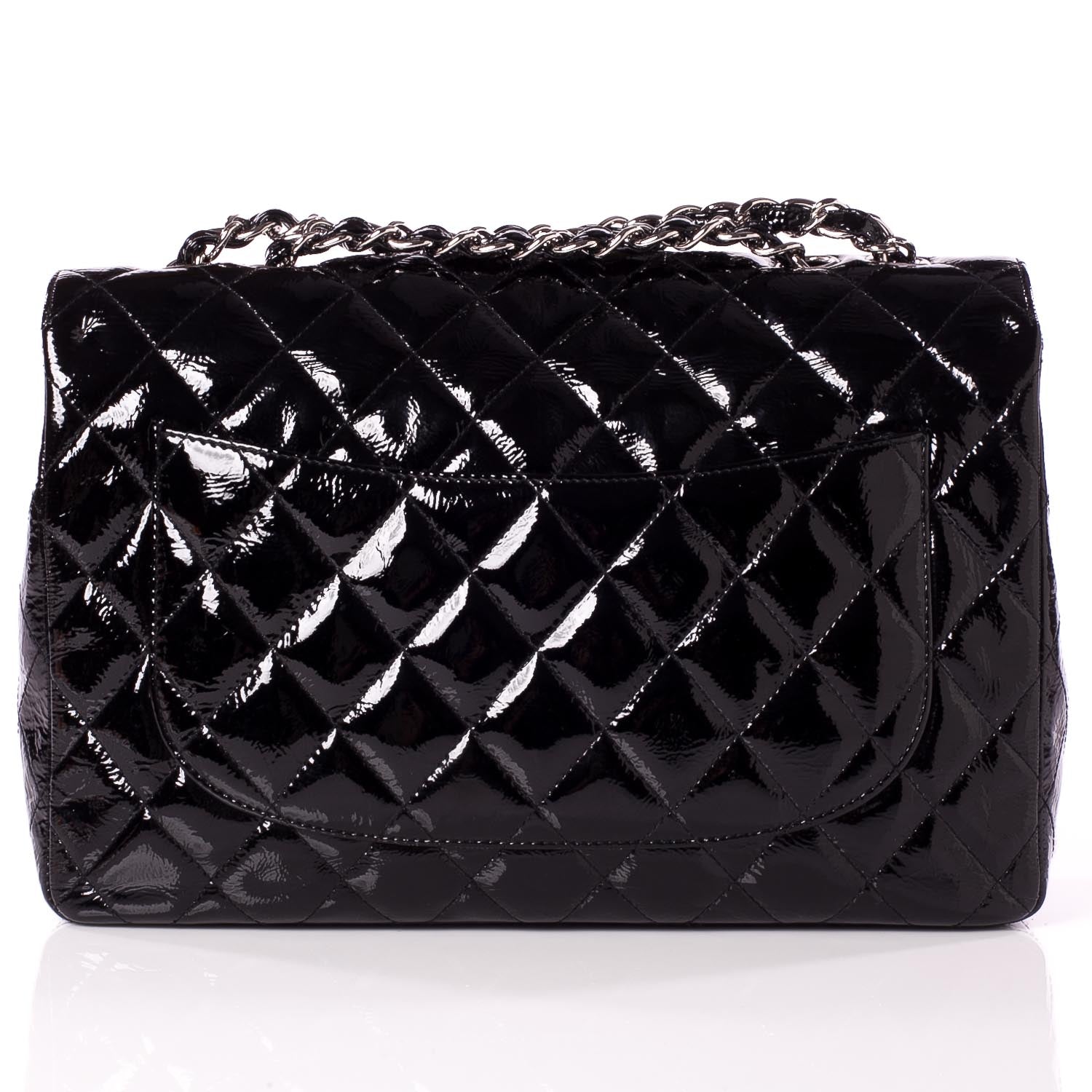 Chanel Distressed Patent Jumbo Single Flap Black 4 of 10