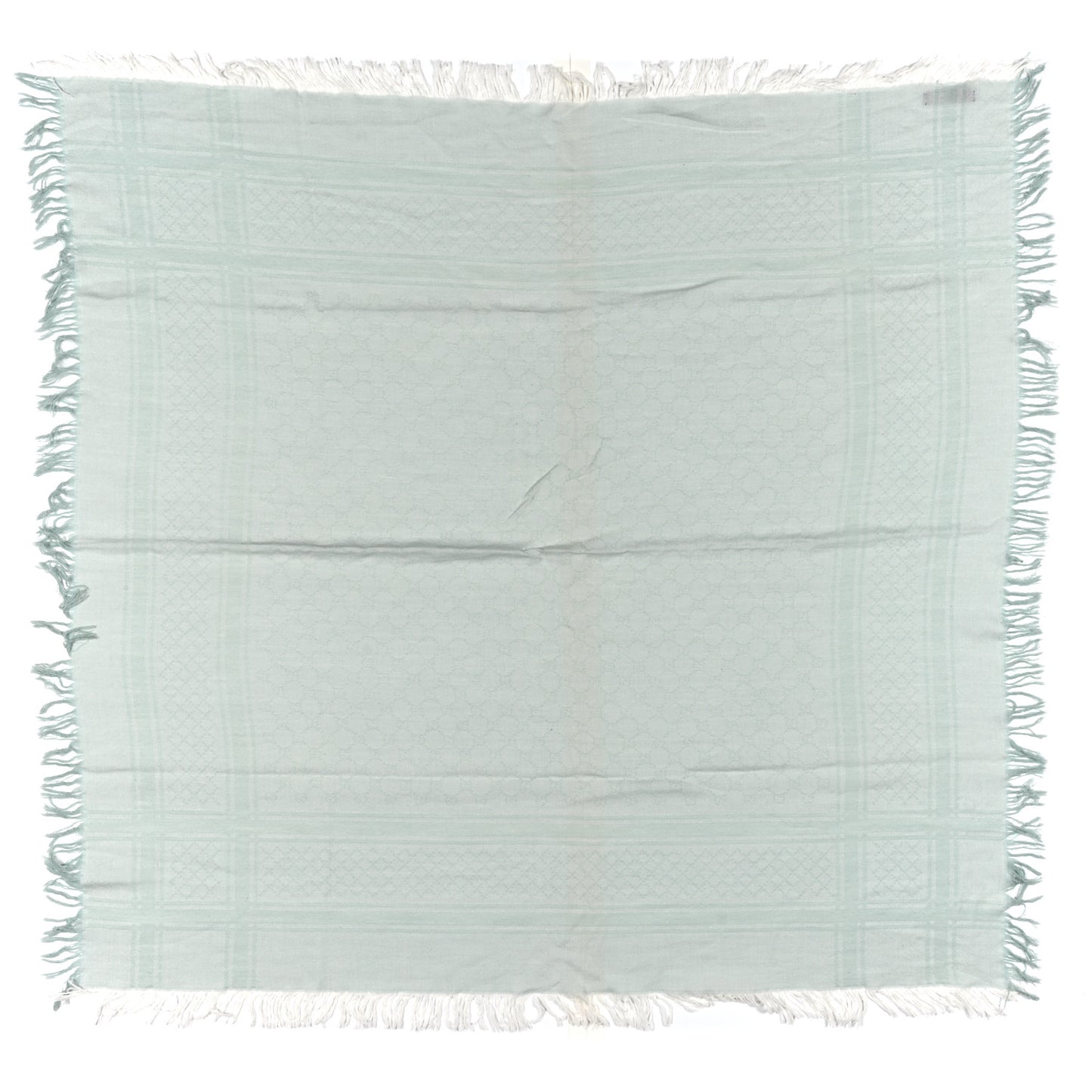 Wool Silk GG Monogram GGNat Scarf Green