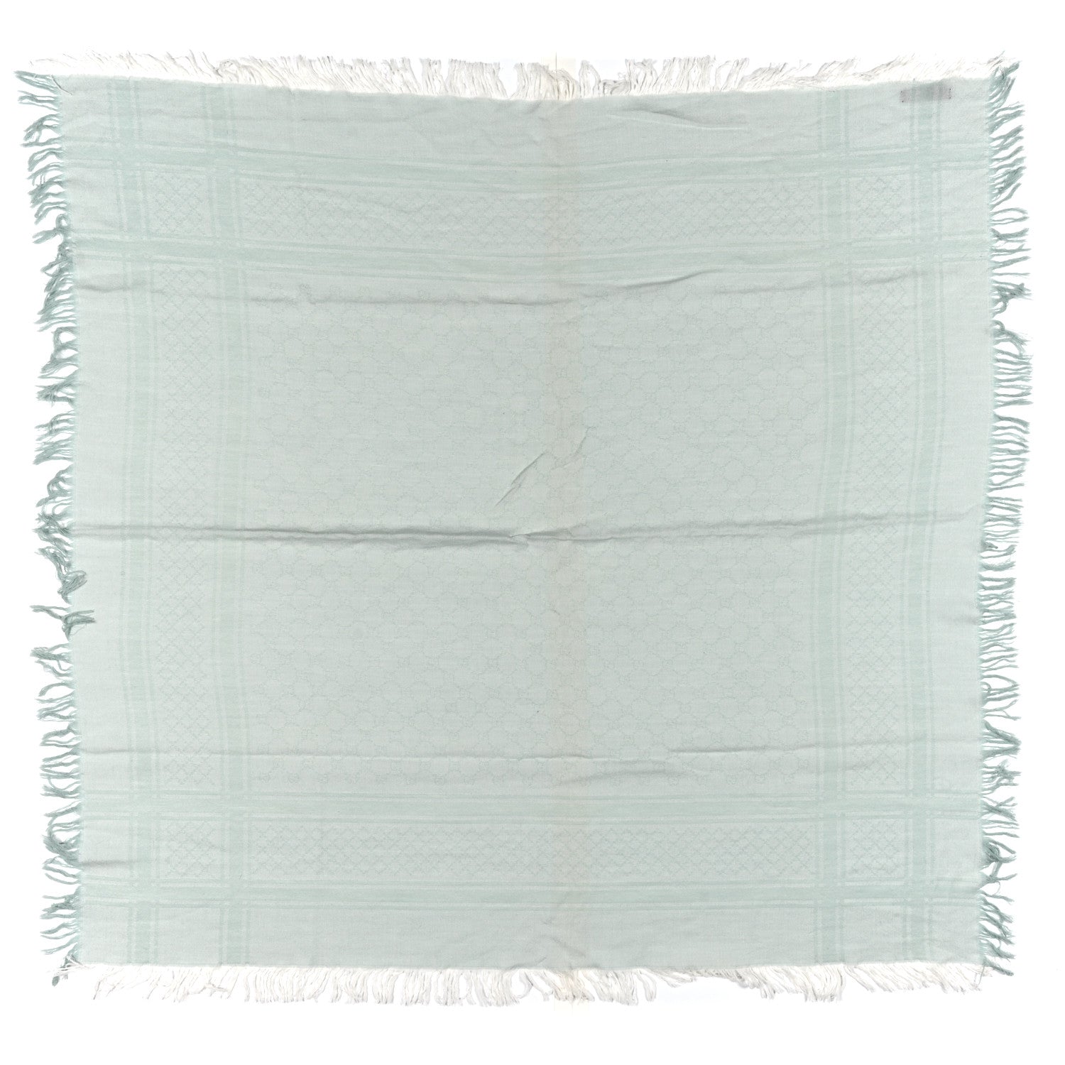 Gucci Wool Silk GG Monogram GGNat Scarf Green 1 of 4