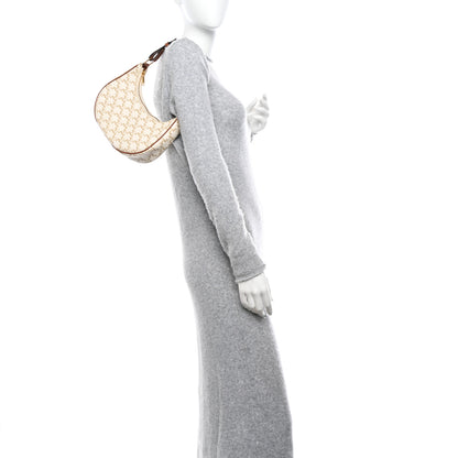 Celine Canvas Calfskin Ava Triomphe Shoulder Bag White 2 of 14