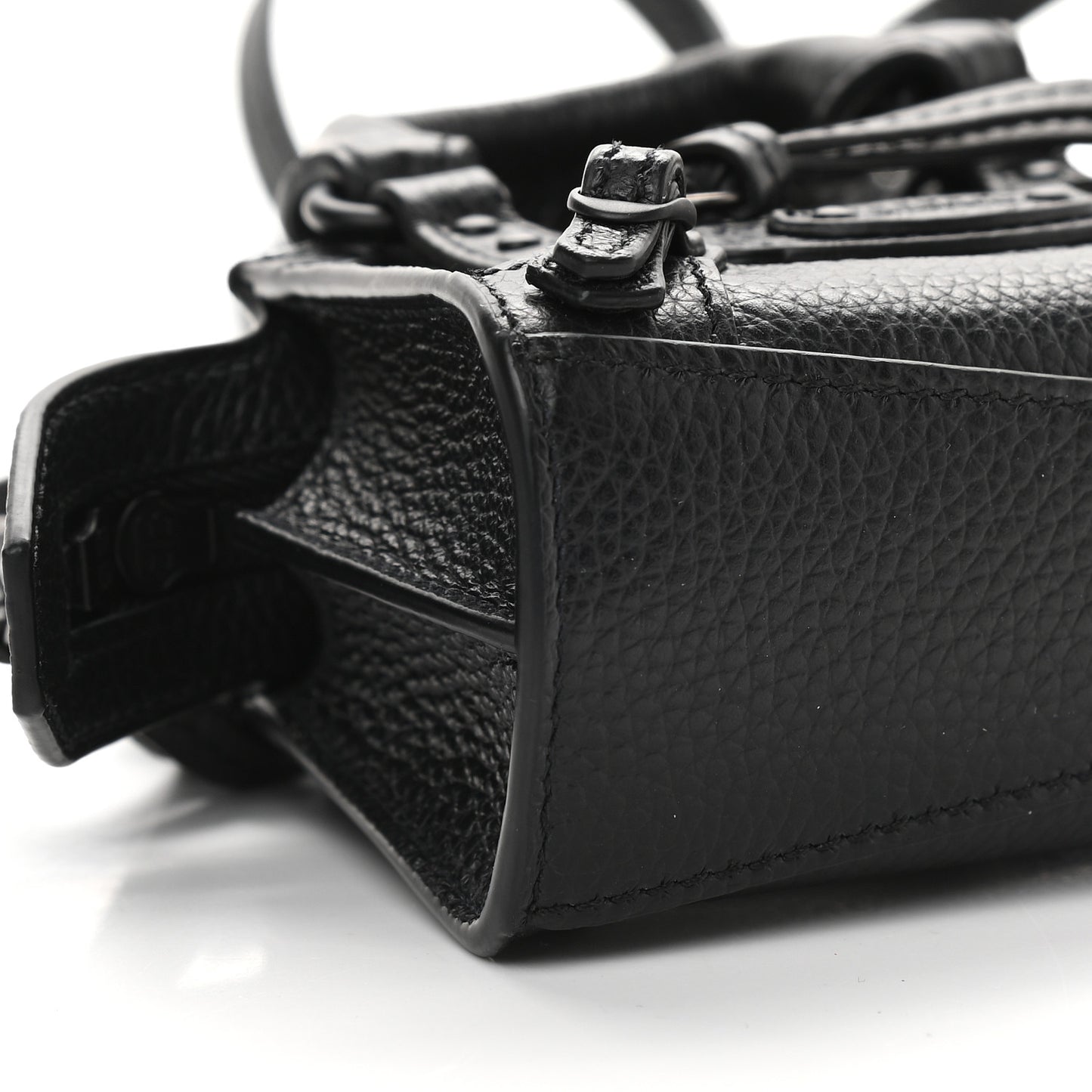 Grained Calfskin Neo Classic Black Hardware Super Nano City Crossbody Black