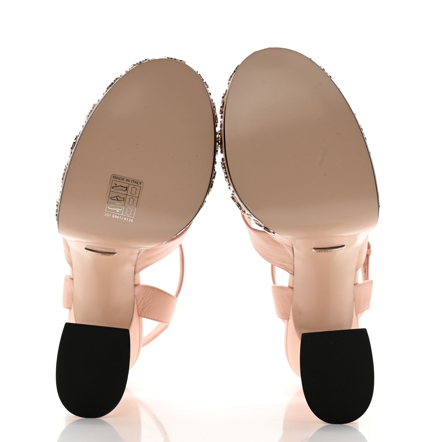 Malaga Kid Interlocking G Studs 155mm Platform Sandals 40 Perfect Pink