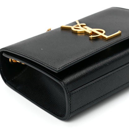 Saint Laurent Grain De Poudre Small Monogram Kate Satchel Black 10 of 11