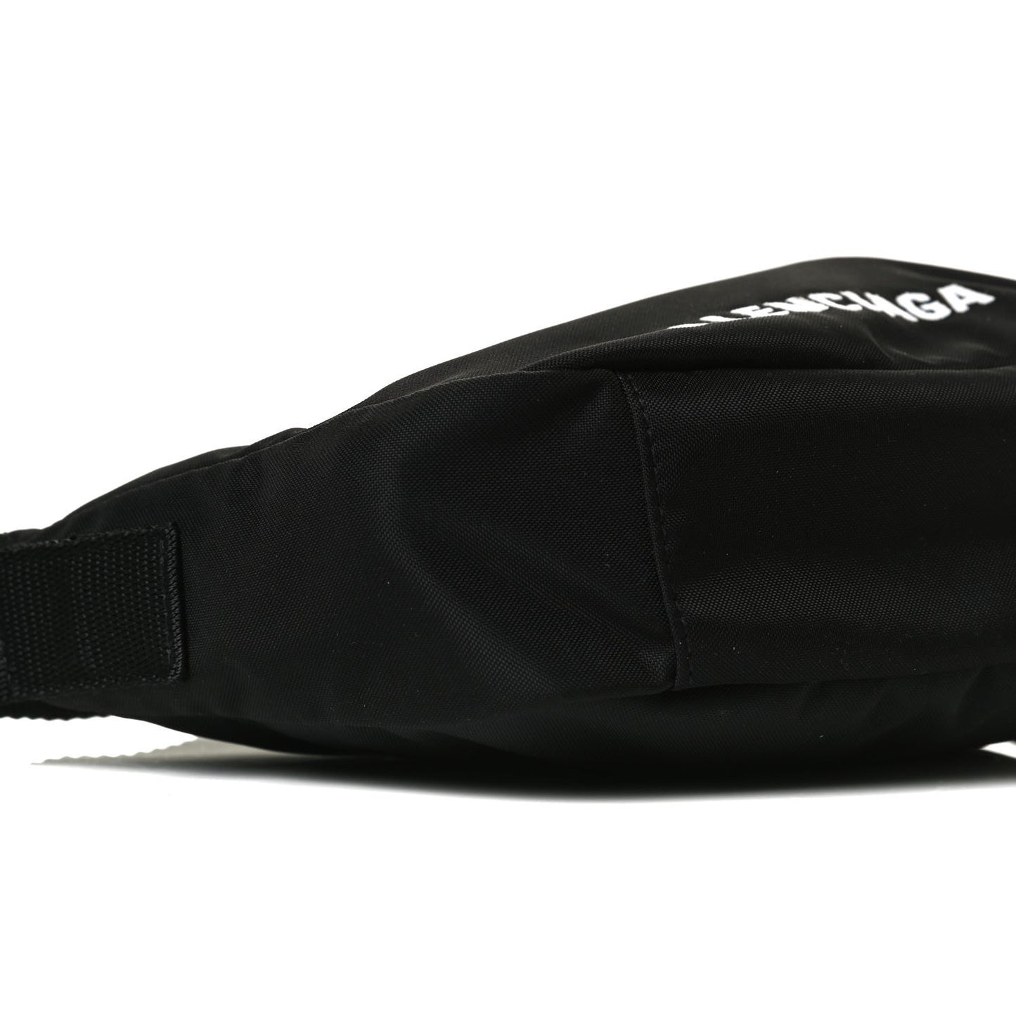 Recycled Sport Nylon Logo Embroidered Wheel Sling Bag Black White