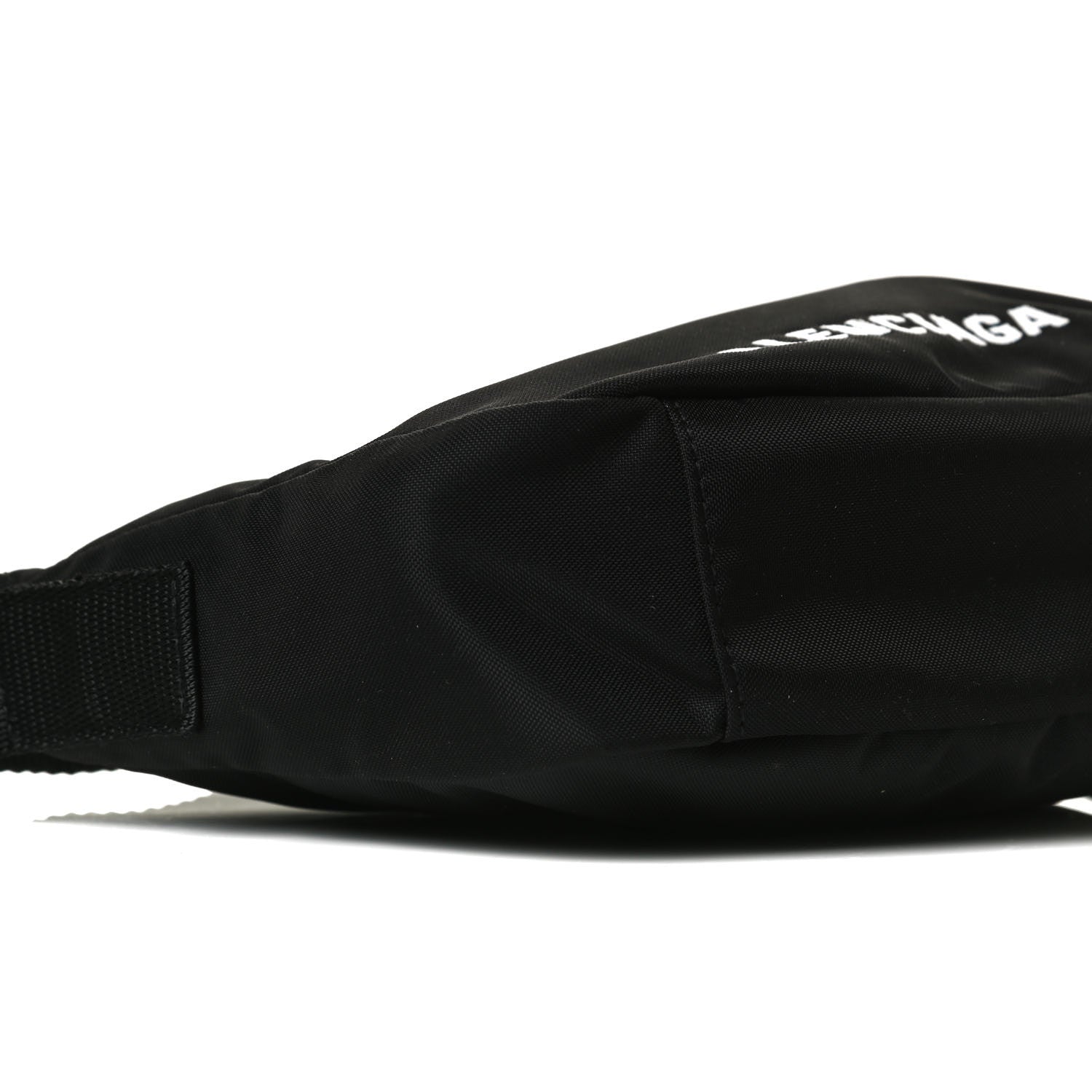Balenciaga Recycled Sport Nylon Logo Embroidered Wheel Sling Bag Black White 9 of 12