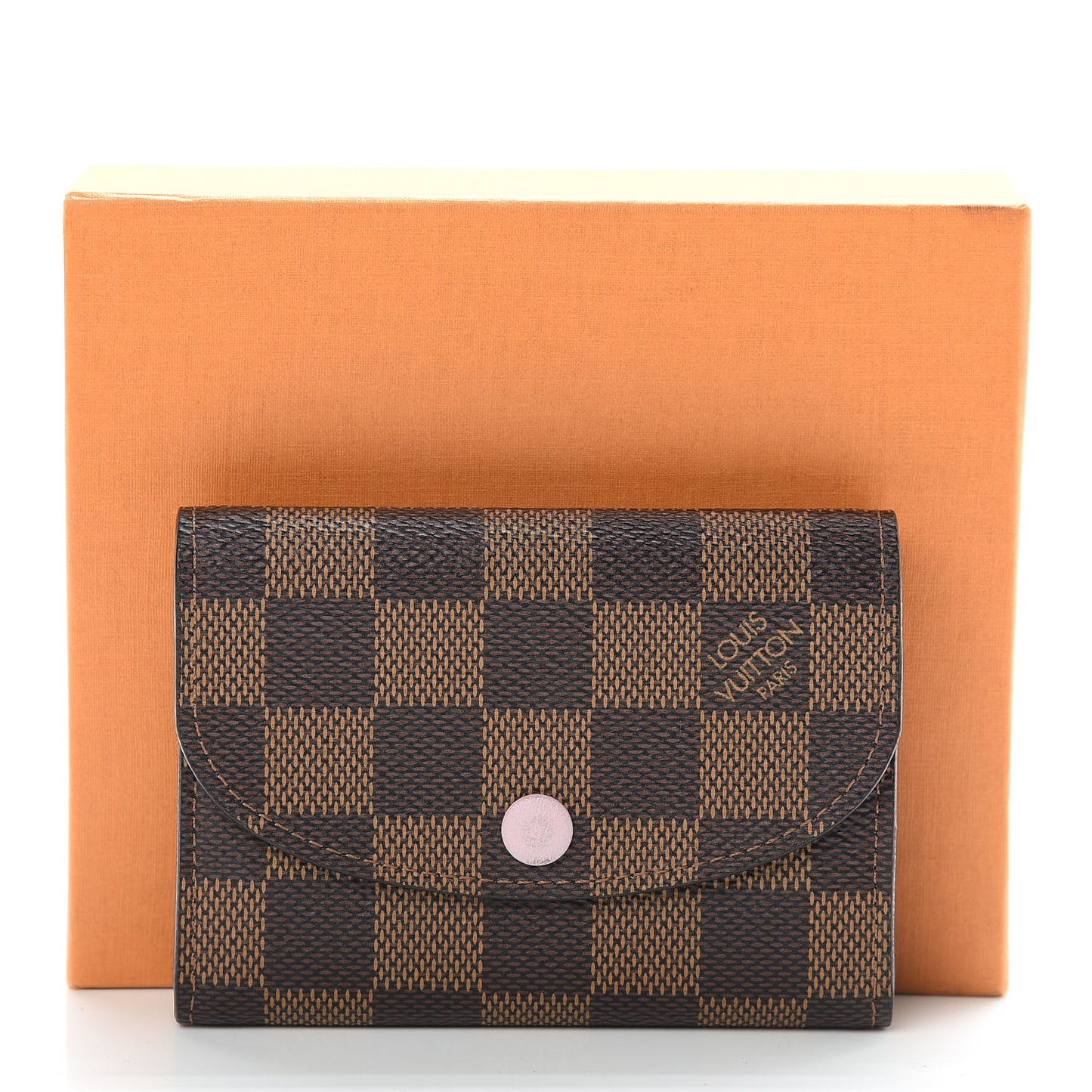Damier Ebene Rosalie Coin Purse Rose Ballerine