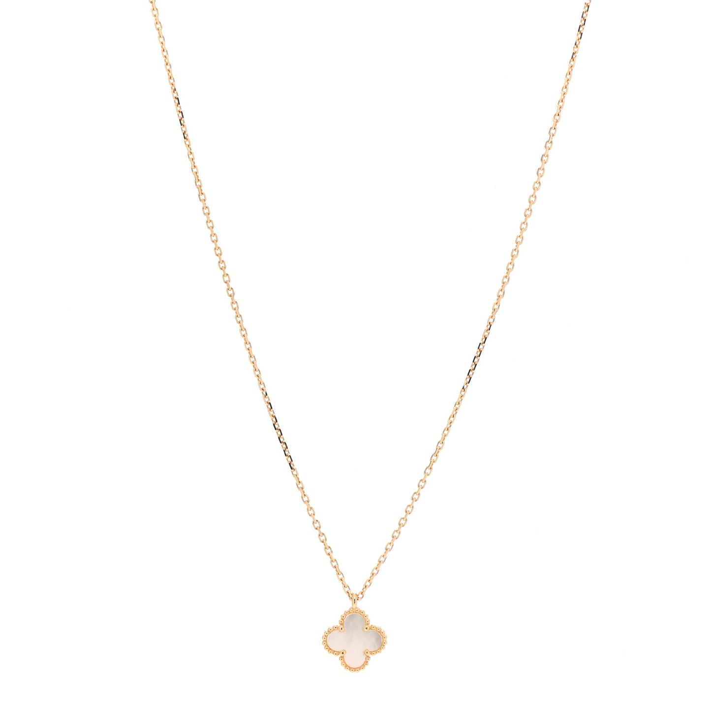 18K Yellow Gold Mother of Pearl Sweet Alhambra Pendant Necklace
