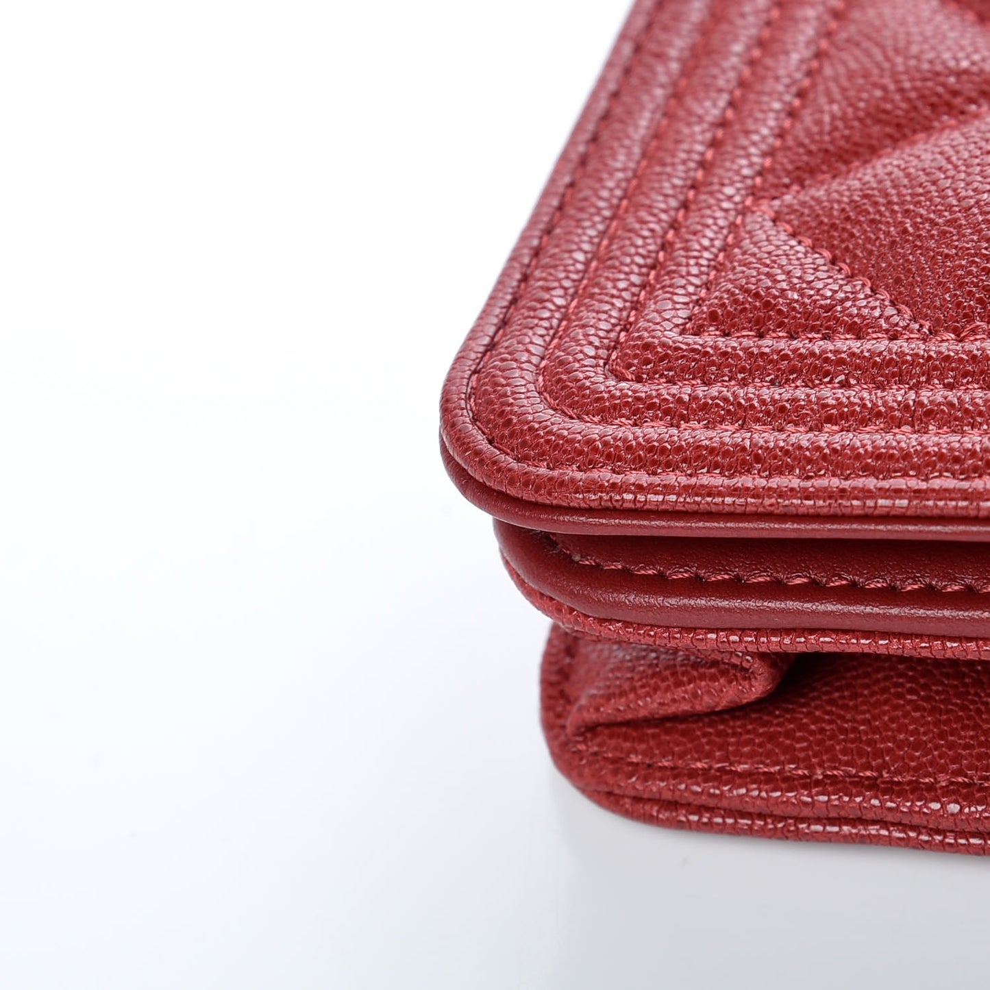 Caviar Quilted Boy Wallet On Chain WOC Red