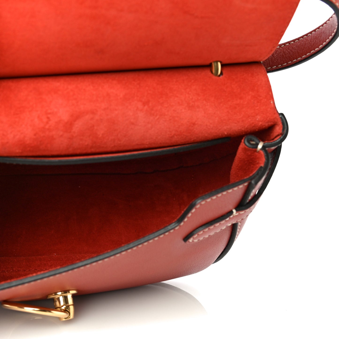 Silky Calfskin Amberley Small Satchel Rust