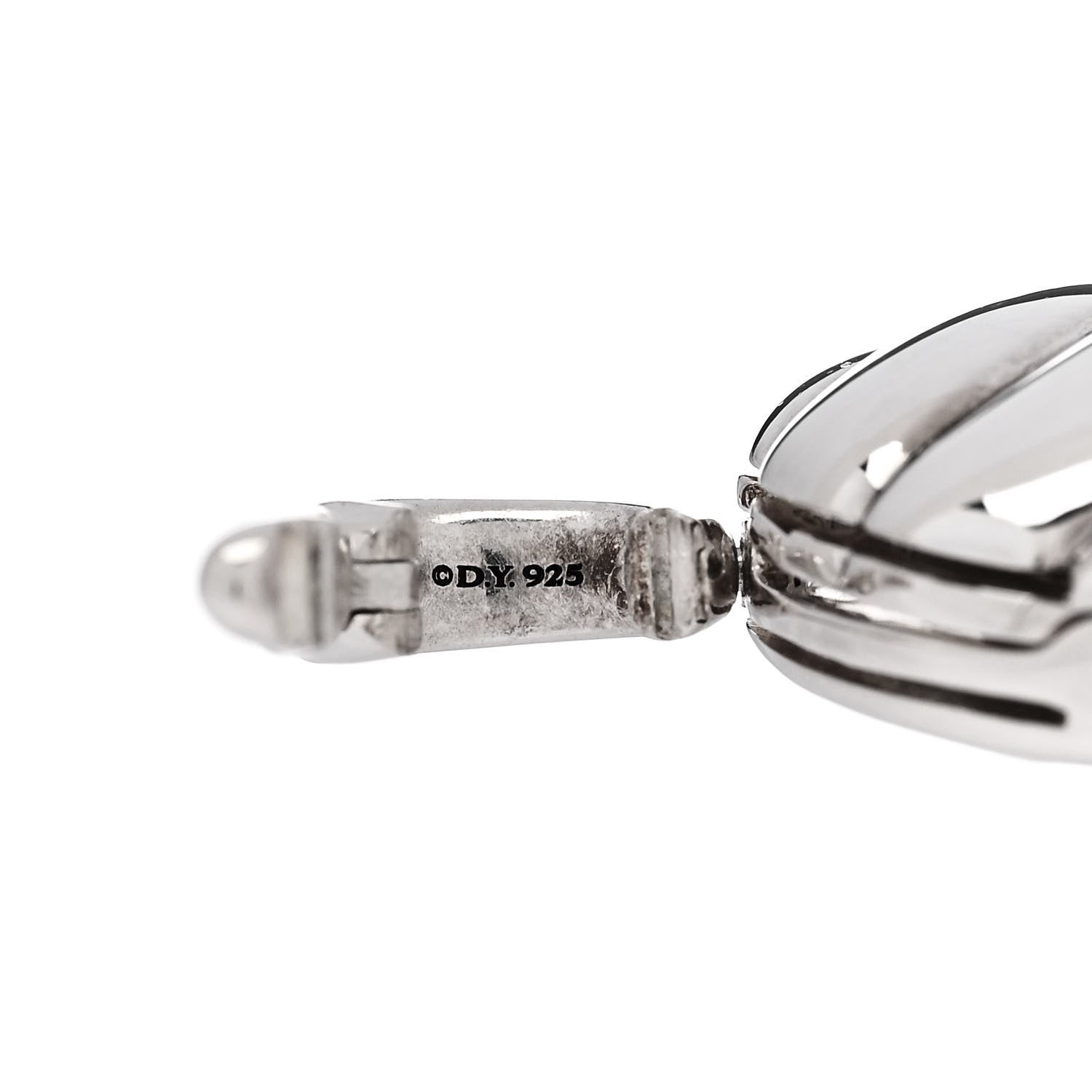 David Yurman Sterling Silver Sculpted Cable Oval Locket Amulet Pendant 5 of 6