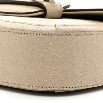 Gucci GG Supreme Monogram Textured Dollar Calfskin Web Mini Horsebit 1955 Shoulder Bag Beige Mystic White Oatmeal 8 of 9