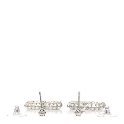 Chanel Baguette Crystal CC Drop Earrings Silver 3 of 4