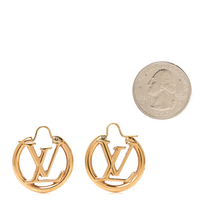 Louis Vuitton Metal Small Louise Hoop Earrings Gold 2 of 4