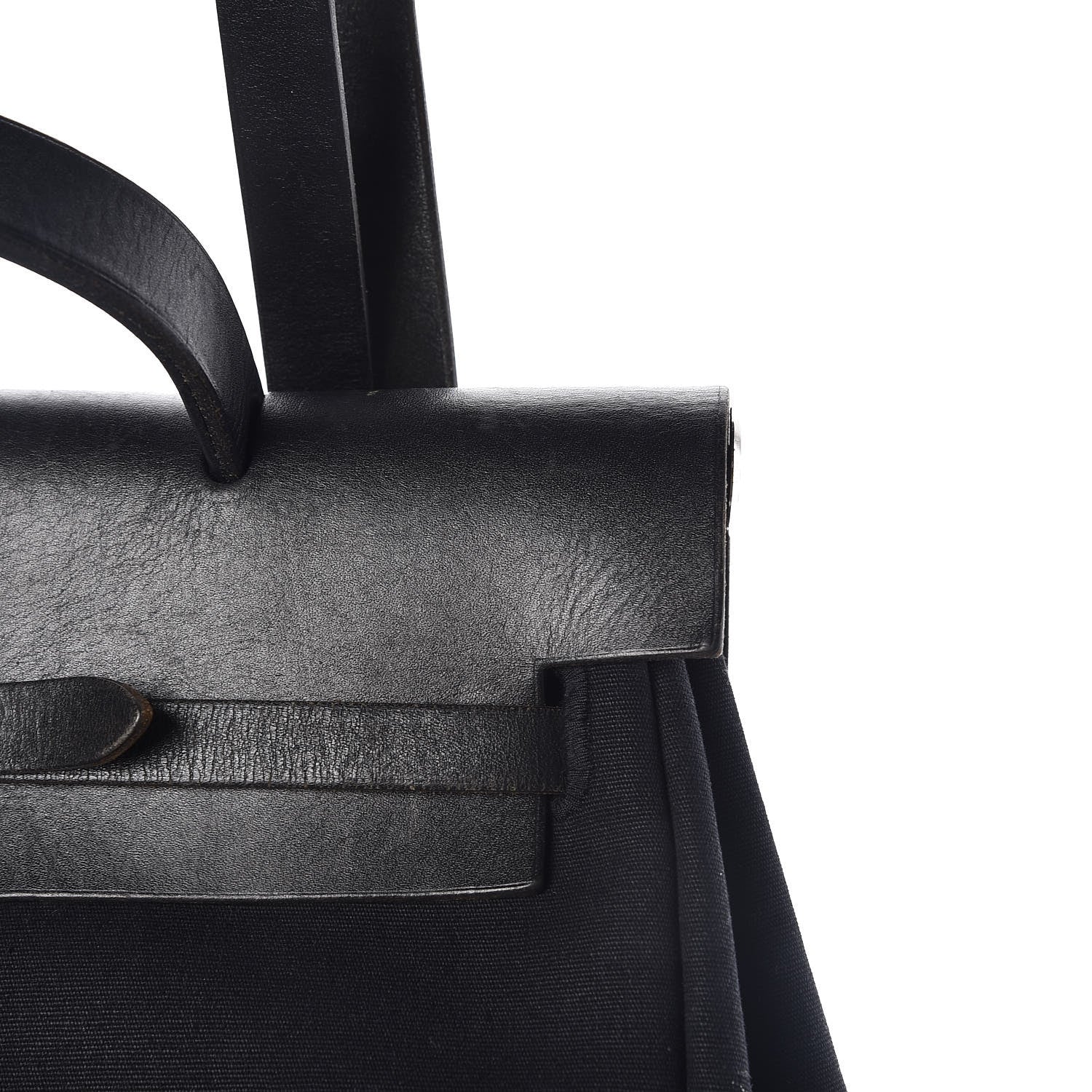 Hermes Toile Vache Calfskin Herbag 30 PM Backpack Black 11 of 15