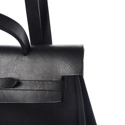 Hermes Toile Vache Calfskin Herbag 30 PM Backpack Black 11 of 15