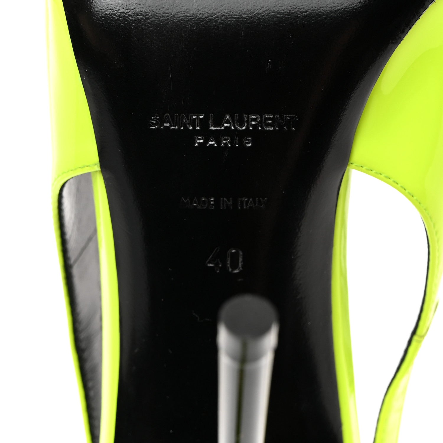 Saint Laurent Patent Paloma 105 Slingback Pump 40 Neon Yellow 8 of 12
