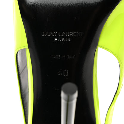 Saint Laurent Patent Paloma 105 Slingback Pump 40 Neon Yellow 8 of 12