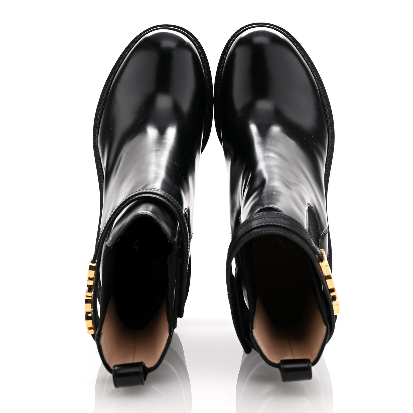 Magnum Calfskin Logo Ankle Boots 40.5 Black