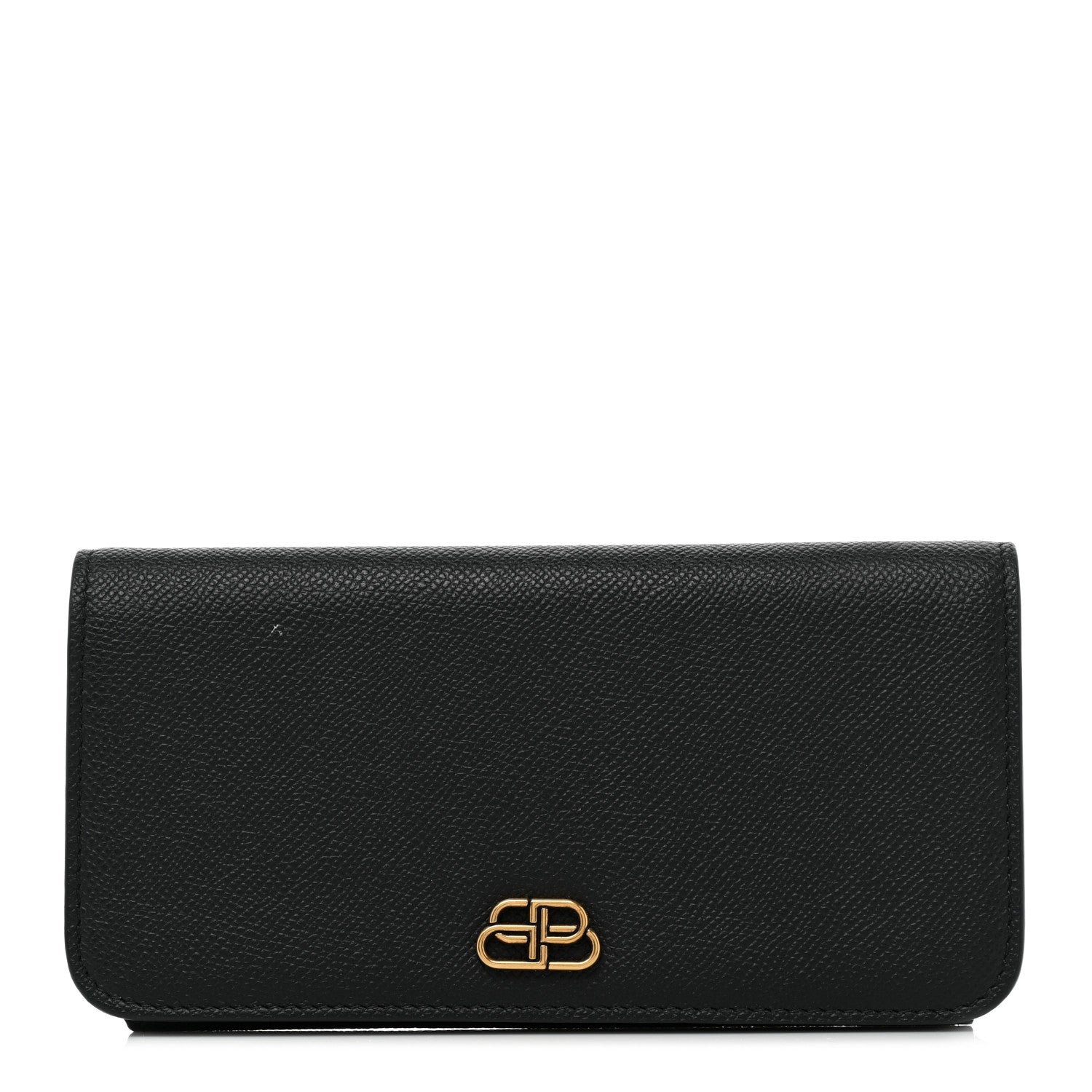 Balenciaga Grained Calfskin BB Thin Money Wallet Black 1 of 14