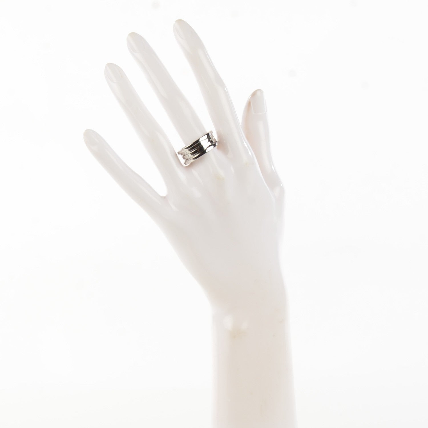 Bulgari 18K White Gold B.Zero1 3 Band Ring 58 8.5 2 of 6