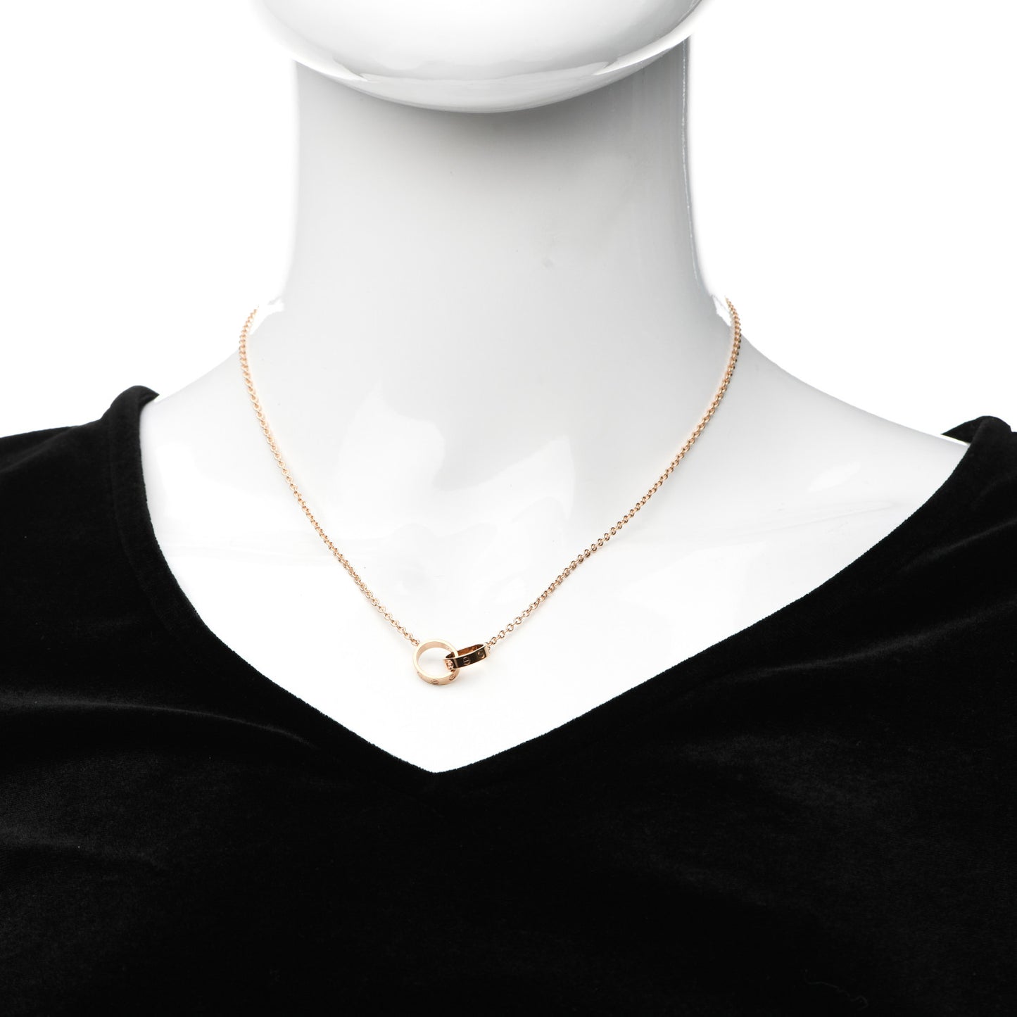 18K Pink Gold Interlocking LOVE Necklace