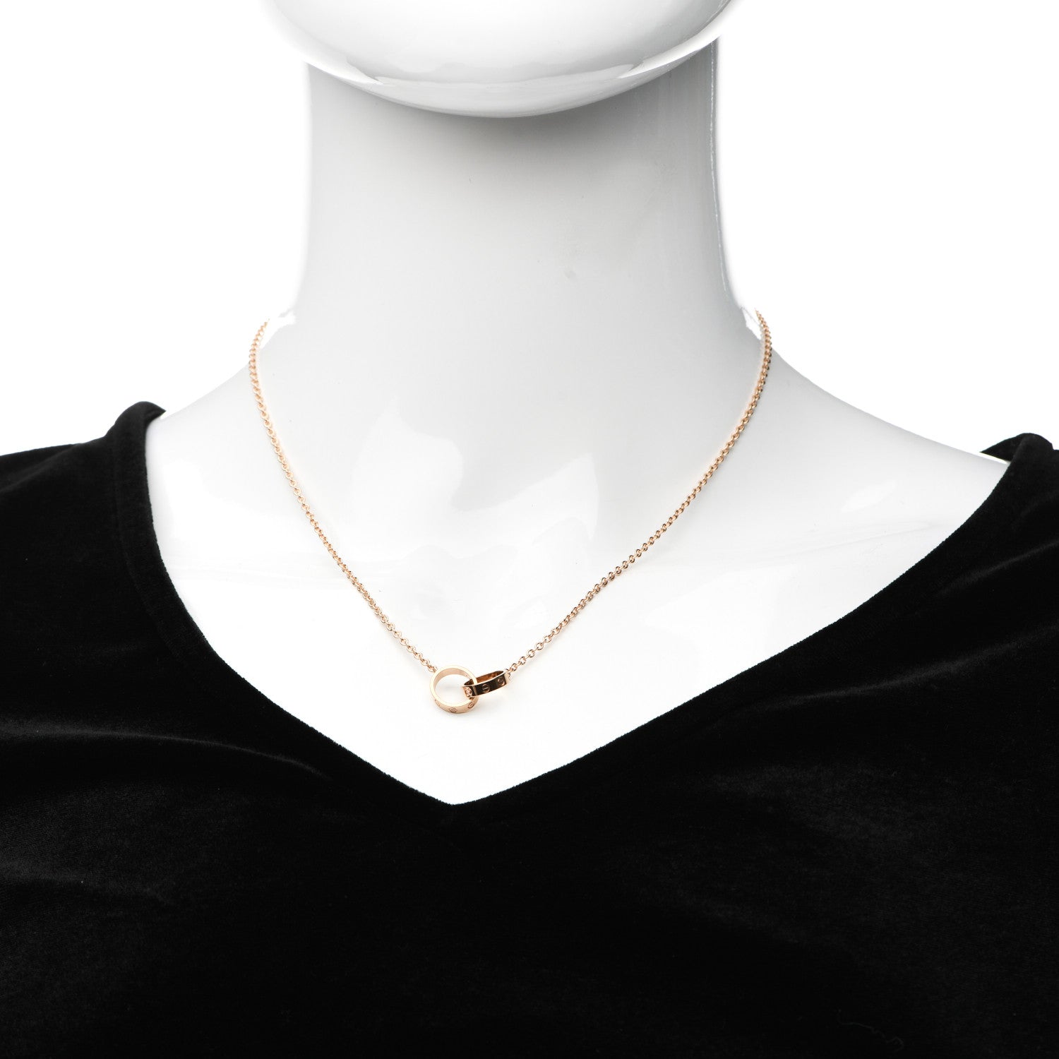 Cartier 18K Pink Gold Interlocking LOVE Necklace 2 of 5