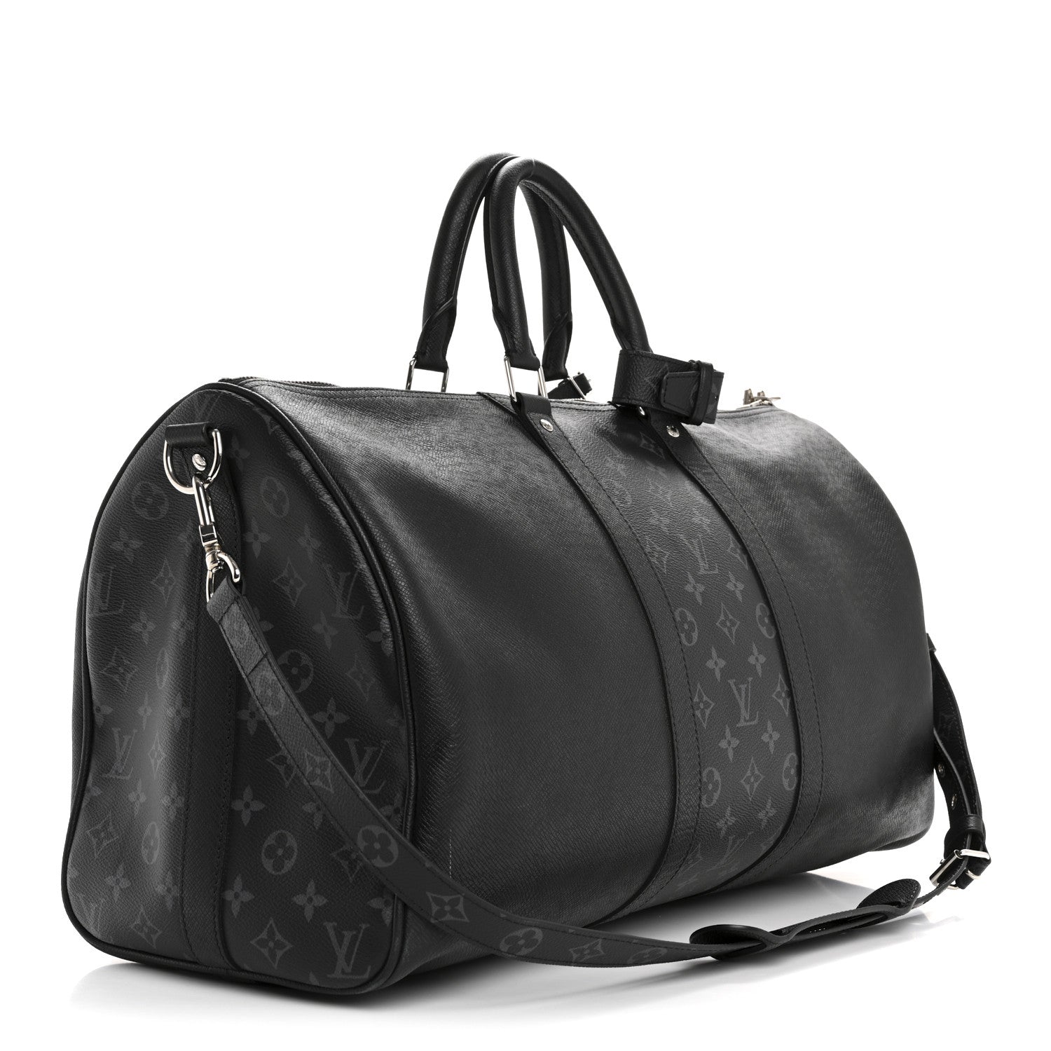 Louis Vuitton Taiga Monogram Eclipse Keepall Bandouliere 50 Black 2 of 14