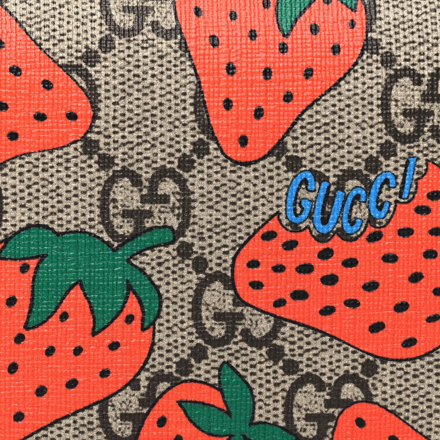 Gucci GG Supreme Monogram Strawberry Card Case 9 of 12