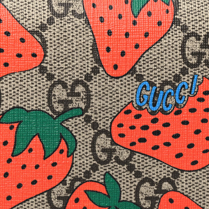 Gucci GG Supreme Monogram Strawberry Card Case 9 of 12