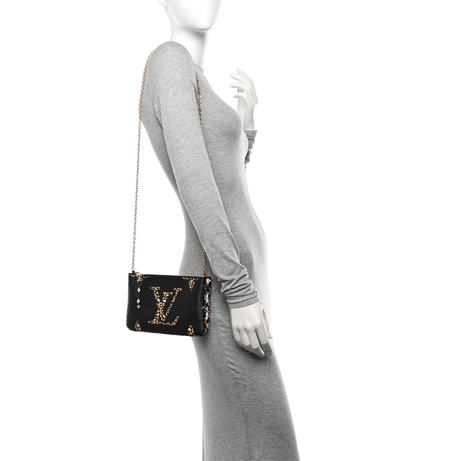 Louis Vuitton Monogram Giant Jungle Pochette Double Zip Black 3 of 12