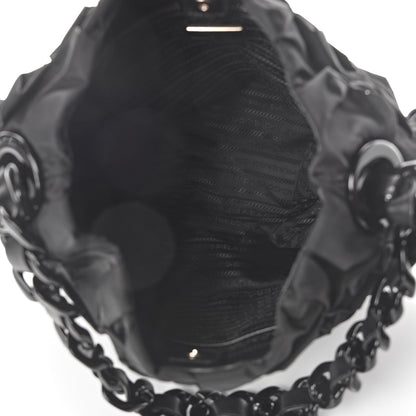 Prada Tessuto Nylon Origami Pleated Hobo Black 4 of 8
