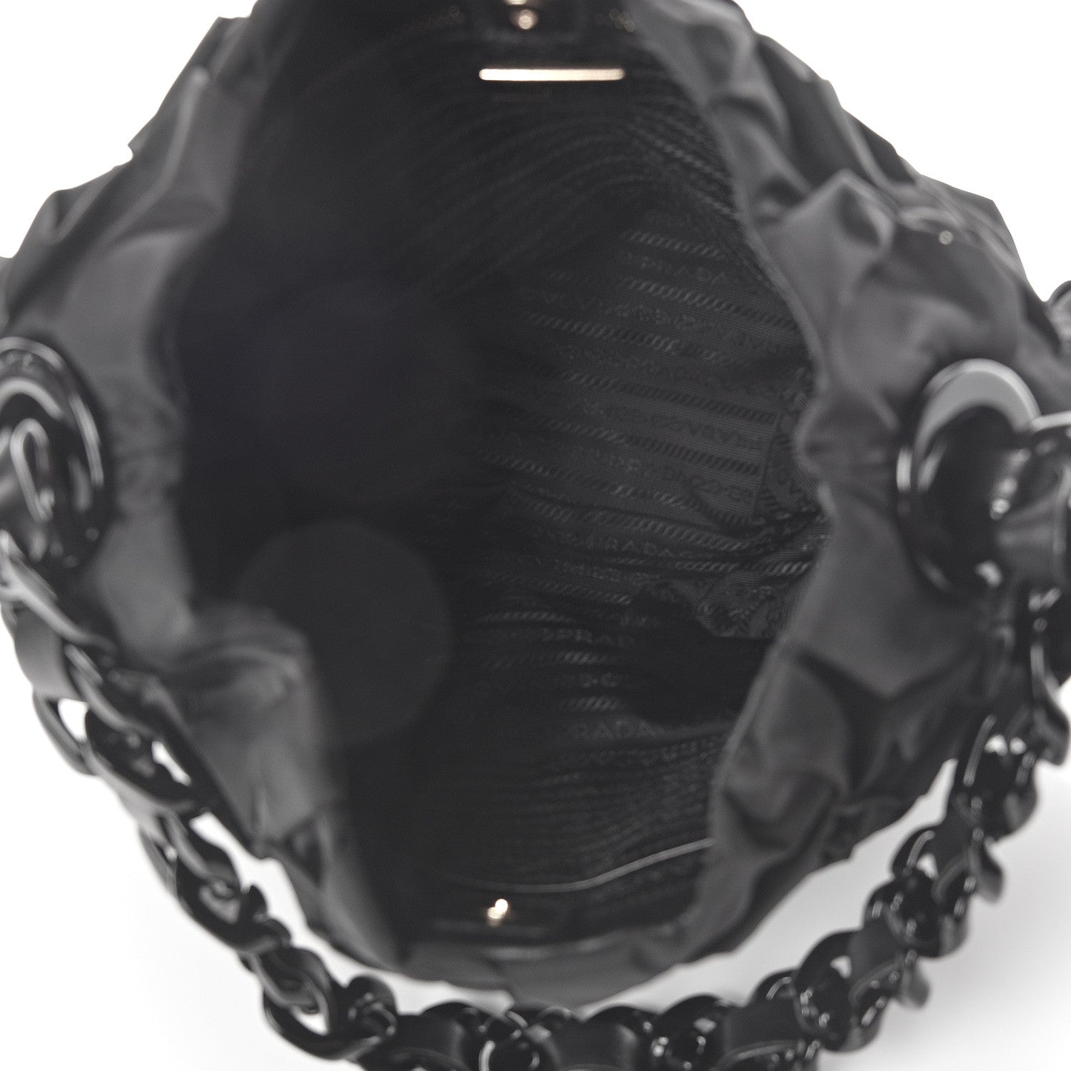 Prada Tessuto Nylon Origami Pleated Hobo Black 4 of 8