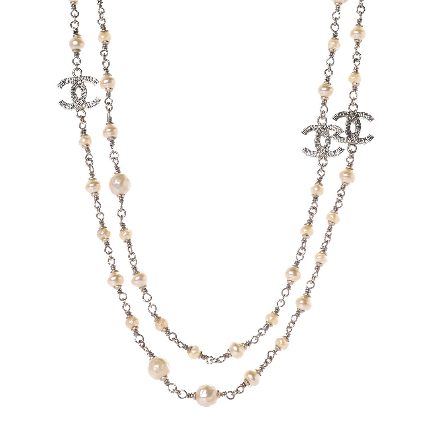Chanel Pearl CC Long Necklace Gold 1 of 4