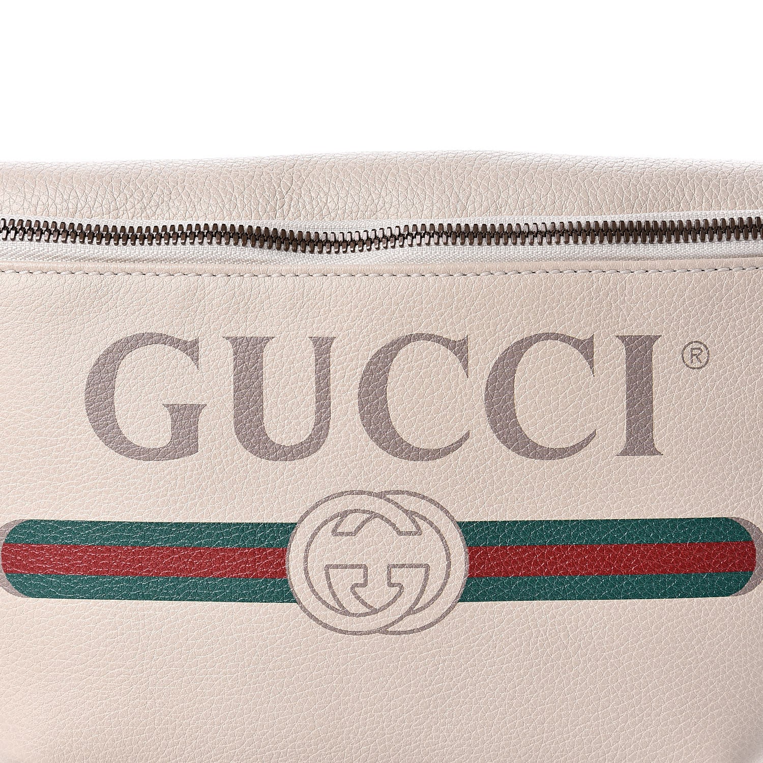 Gucci Grained Calfskin Logo Belt Bag White 8 of 10