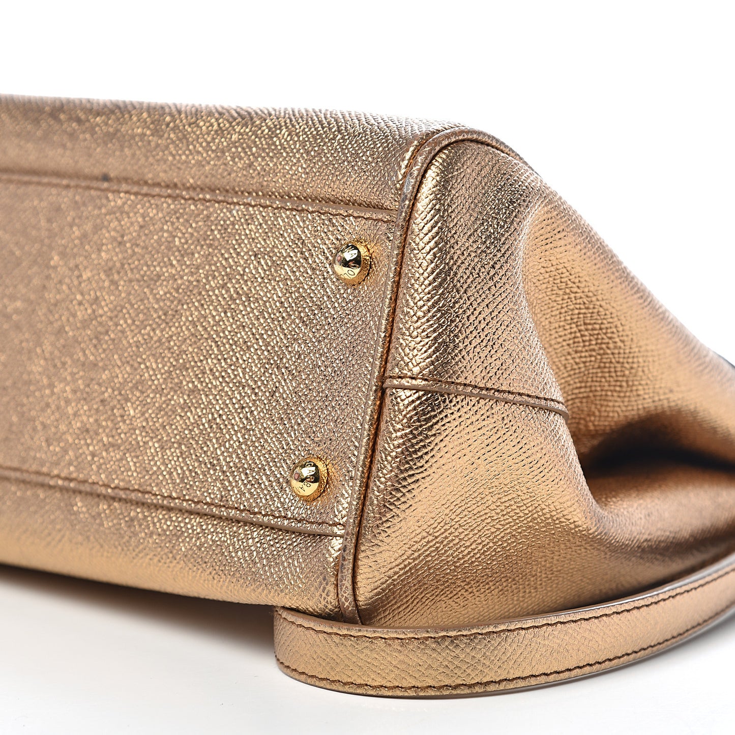Metallic Dauphine Medium Miss Sicily Satchel Gold