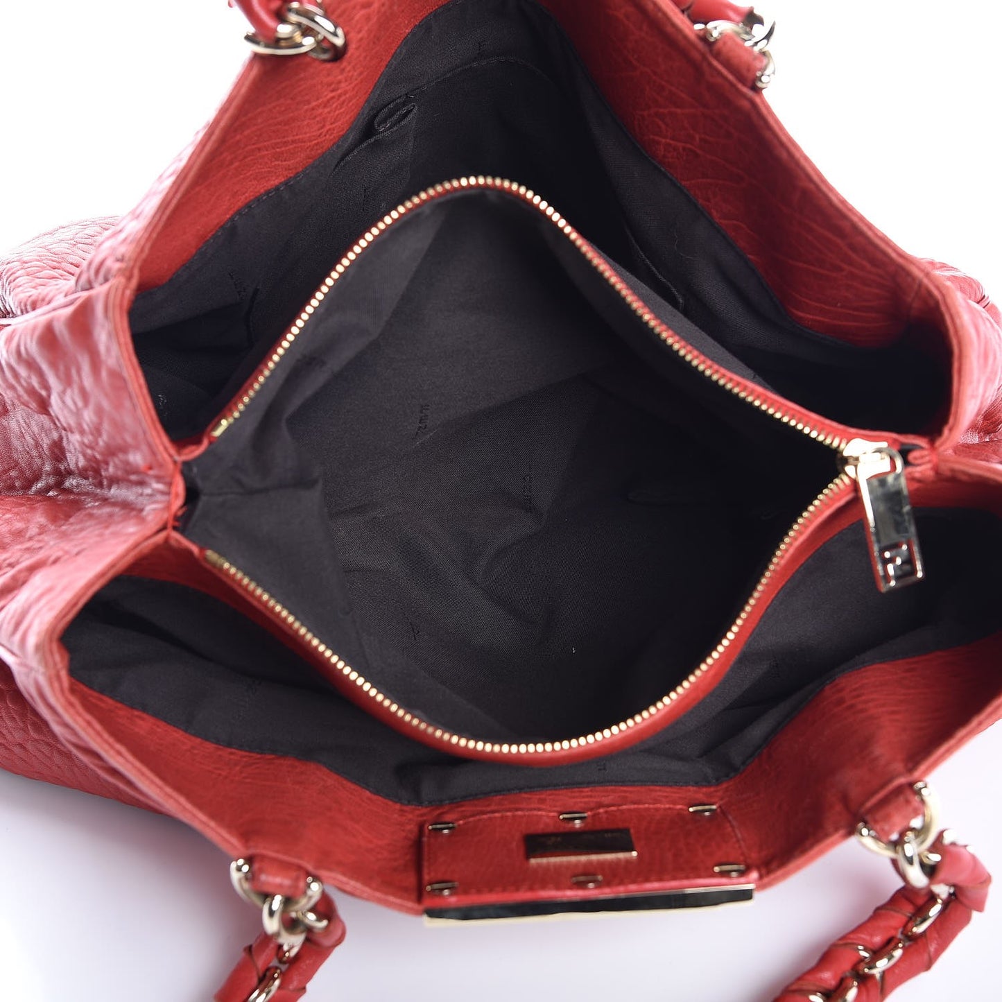 Crinkled Lambskin Mia Tote Red