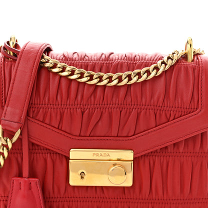 Prada Nappa Gaufre Sound Flap Crossbody Shoulder Bag Red 8 of 11