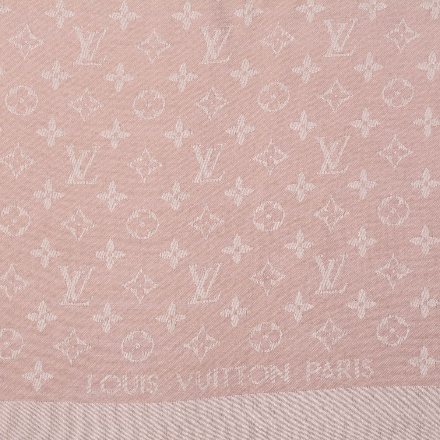 Silk Wool Monogram Denim Shawl Rose