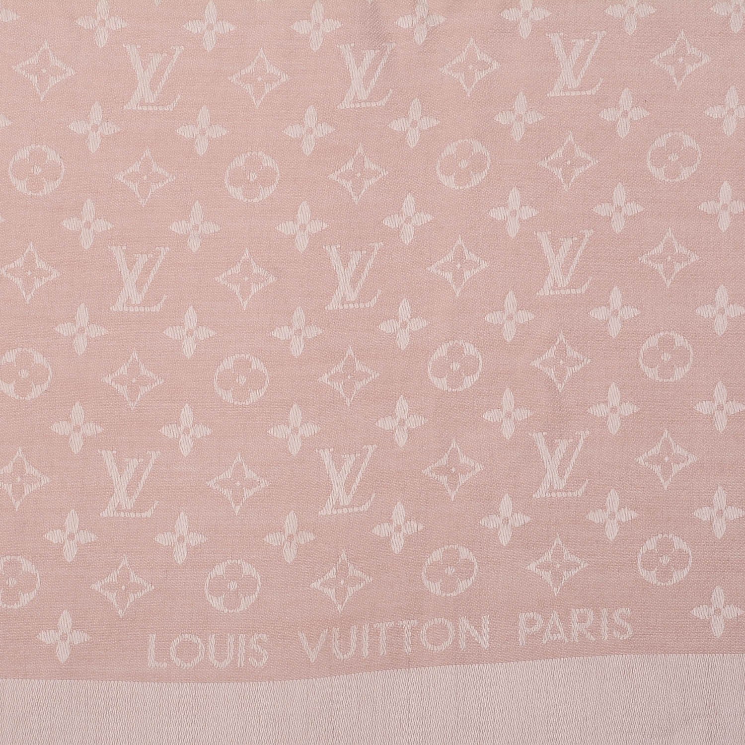 Louis Vuitton Silk Wool Monogram Denim Shawl Rose 4 of 5