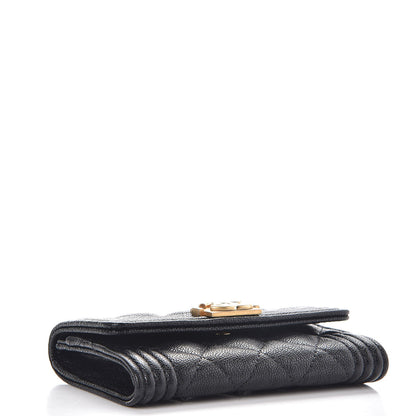 Chanel Caviar Quilted Boy Flap Card Holder Black 4 of 9
