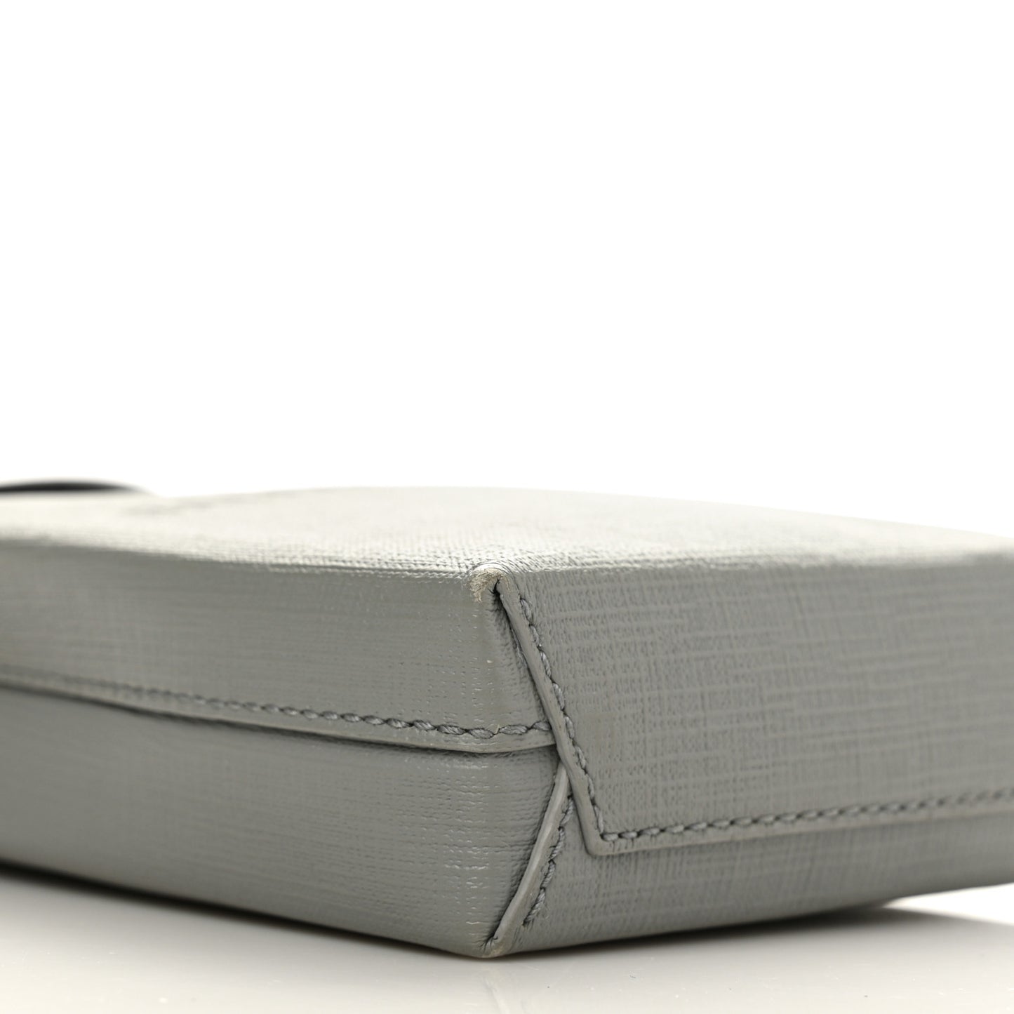 Squared Calfskin Logo Shopping Phone Holder Bag Balenciaga Grey