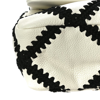 Chanel Calfskin Crochet Medium Chanel 19 Flap White Black 9 of 10