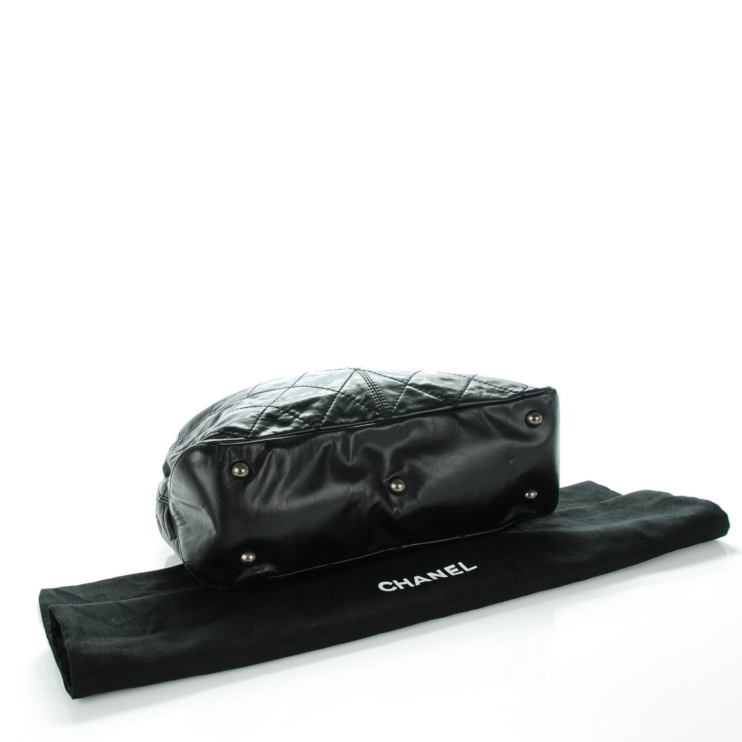 Aged Calfskin Quilted Coco Supple Hobo Black