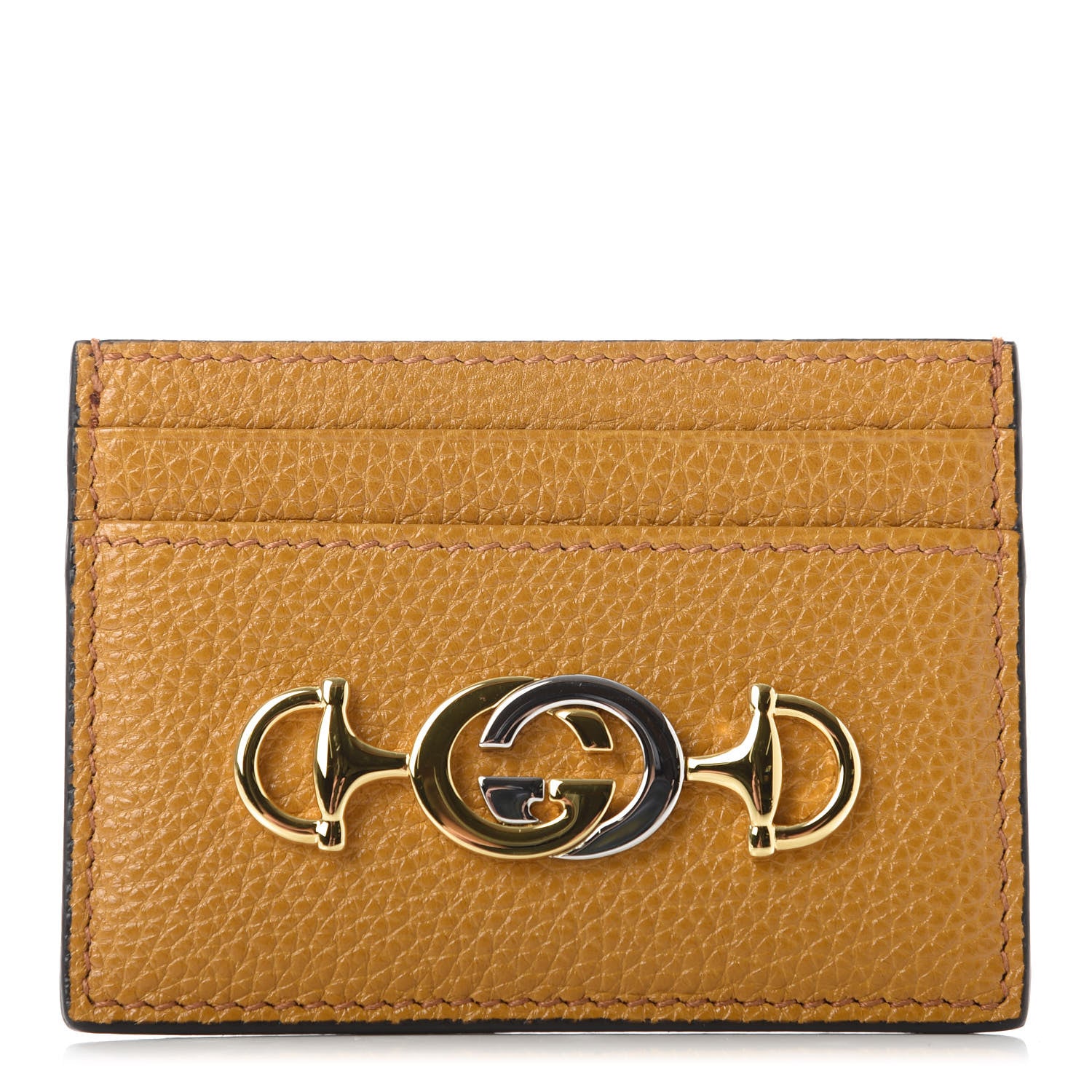 Gucci Grainy Calfskin Zumi Card Holder Sun Oil 1 of 6