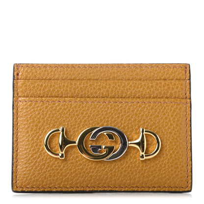 Gucci Grainy Calfskin Zumi Card Holder Sun Oil 1 of 6