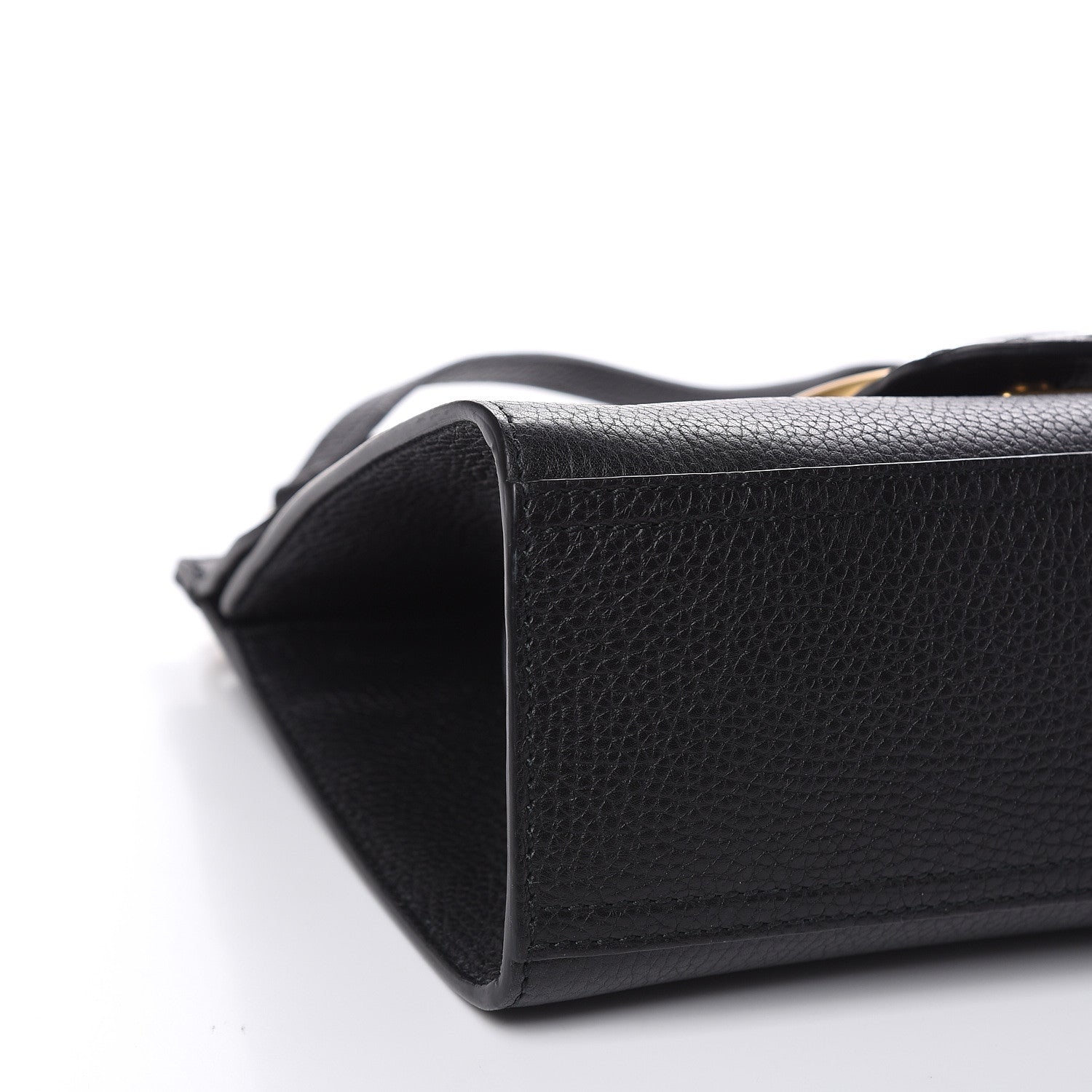 Gucci Calfskin Mini GG Marmont Top Handle Bag Black 8 of 10