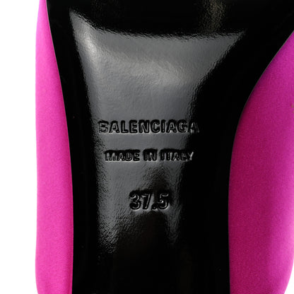 Balenciaga Satin Pointed Toe Knife 40mm Mules 37.5 Rose Fuchsia 8 of 9