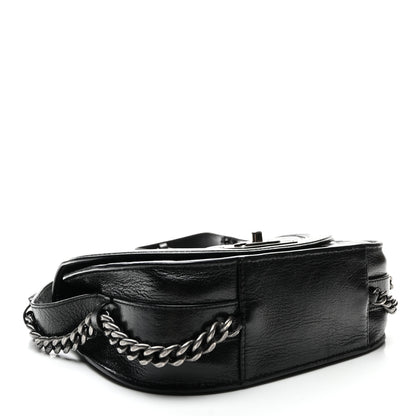 Chanel Shiny Goatskin Quilted Small Double Chained Messenger Flap Black 4 of 13