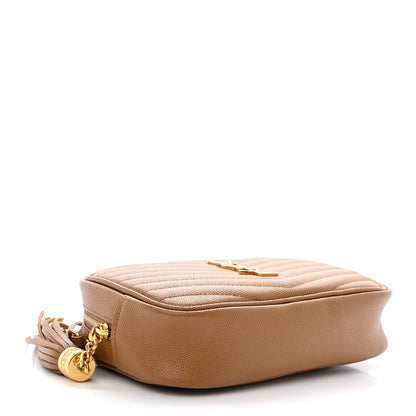 Saint Laurent Grain De Poudre Matelasse Monogram Mini Lou Camera Bag Dark Natural 4 of 10
