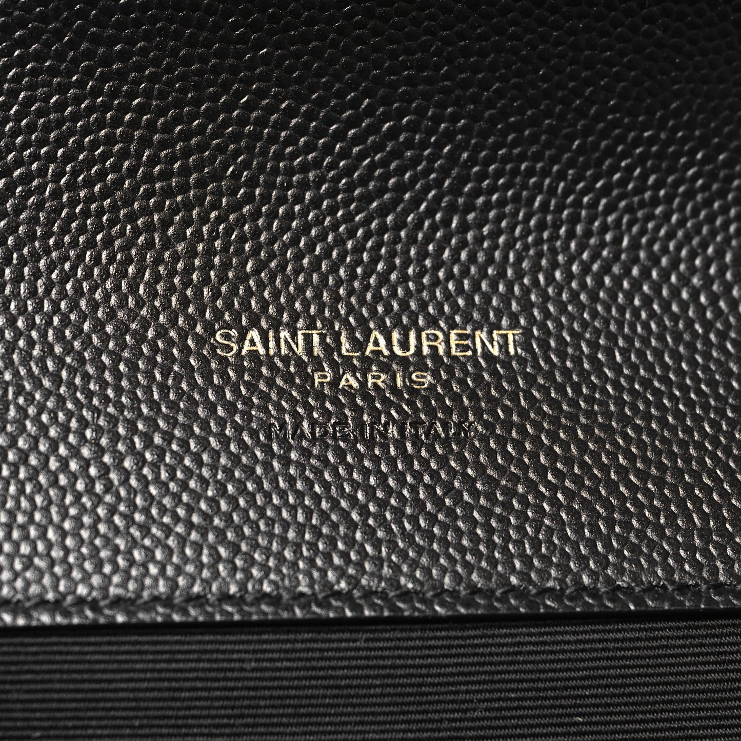 Grain De Poudre Matelasse Chevron Monogram Envelope Clutch Black